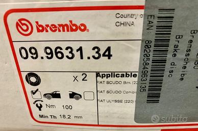 Dischi freno Fiat Scudo 1.9D Van-Bus- Fiat Ulisse