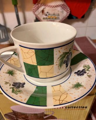 Set 2 tazze da colazione con piattini