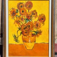 Omaggio a Van Gogh quadro olio su tela Girasoli 