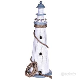 Faro in Legno Decorativo con Corda H54 Cm