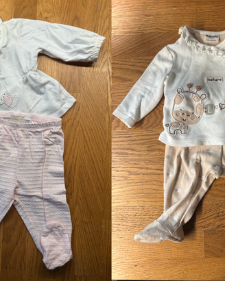 2 set da 2 pezzi chicco e prenatal 1-3 mesi