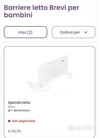 BARRIERA LETTO BREVI