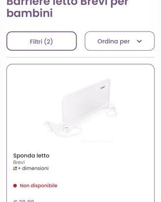 BARRIERA LETTO BREVI