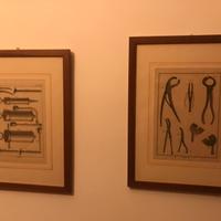 Vecchie stampe di antichi oggetti medici