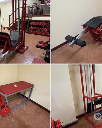 Leg press e 3 macchine gambe palestra anni 90
