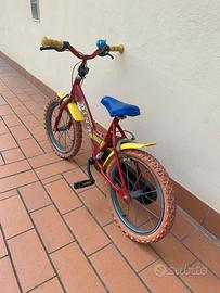 Bicicletta dino bike 44 16x1.75 gomme rosse