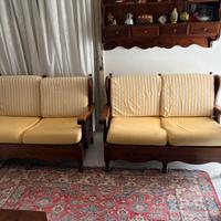 4 divani biposto vecchia america in legno