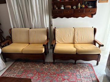 4 divani biposto vecchia america in legno