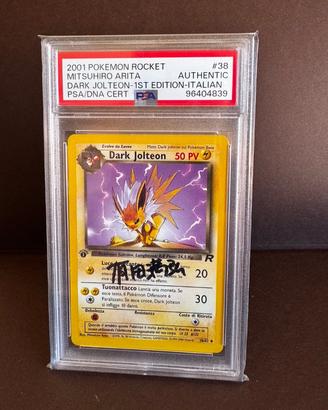 Pokemon Dark Jolteon 1ED ITA Arita PSA Firmato