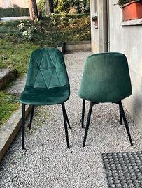 N° 4 sedie in velluto nuove mai usate