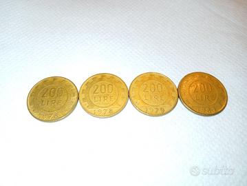  lotto monete lire 200 