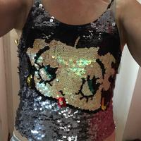 Top Paillettes Betty Boop con licenza originale
