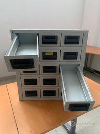 CASSETTIERA PORTAMINUTERIA IN LAMIERA 15 CASSETTI