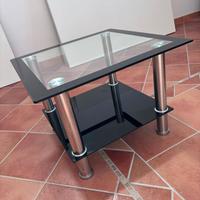 Tavolino vetro e metallo