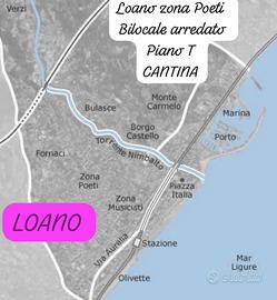 LOANO BILOCALE CON CANTINA ARREDATO TERMOAUTONOMO