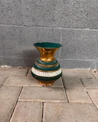 Vaso Vintage in Ceramica e Oro Ciammino Italy