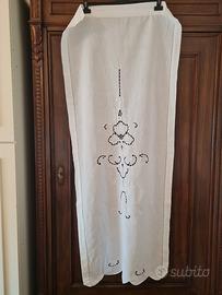 Coppia tende in lino ricamate 60 x 136