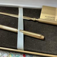 Setcompleto penna biro + tagliacarte laminato oro