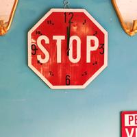 Orologio Urban Industrial cartello Stop originale 