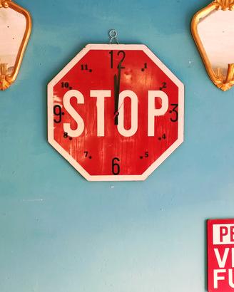 Orologio Urban Industrial cartello Stop originale 