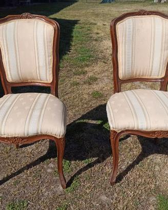 Coppia di sedie classiche imbottite stile barocche
