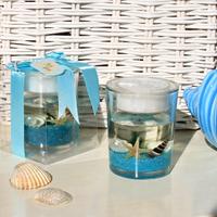 Bomboniera bicchiere candela tema mare, matrimonio