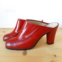 Scarpa sabot pelle rosso ruggine marca italmoda