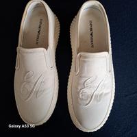 Scarpe intessuto, bianche e emporio armani