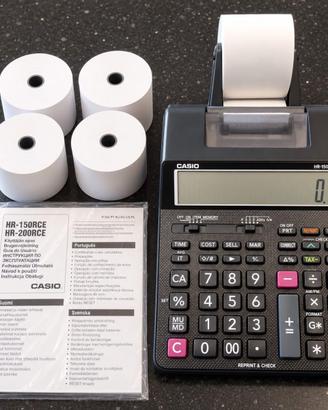Calcolatrice scrivente Casio HR-150RCE con rotoli