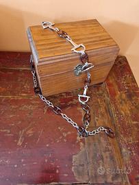 Cintura a catena in metallo e resina vintage