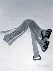 12 Fascette (Cinghie) Velcro + Gancio, Regolabili