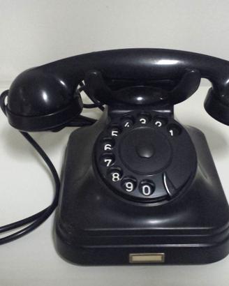 Telefono a disco in bachelite nera anni 50