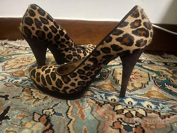 Decollete Scarpe leopardate scamosciate sexy