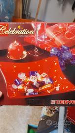 piatto rosso natale capodanno centrotavola vetro