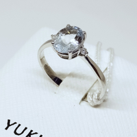 Anello Acquamarina e Diamanti Oro bianco Yukiko