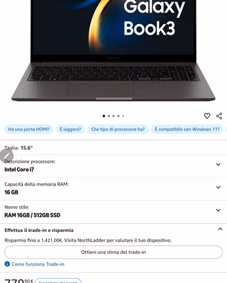 Galaxy Book 3-I7-16gb-512gb