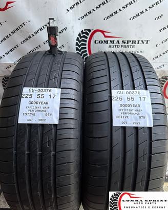 2 PNEUMATICI 225/55 R17 GOODYEAR ESTIVE 85%