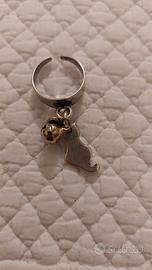 Anello charms gattino