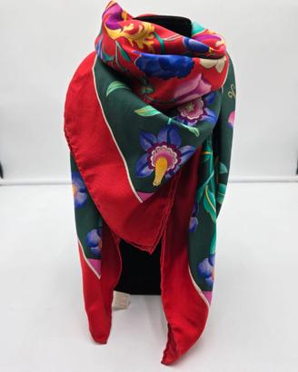 Foulard Gucci Vintage con Design Floreale in Seta