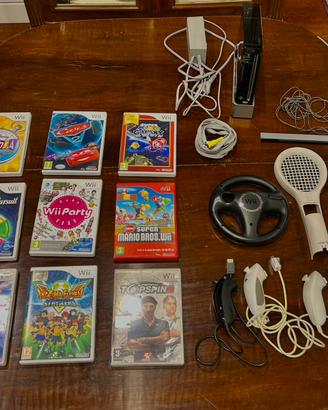 Nintendo Wii Nera+8 giochi Top+Accessori perfetti