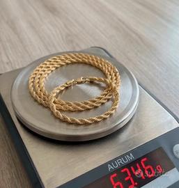 set collana+ Bracciale in oro giallo 18 kt/750