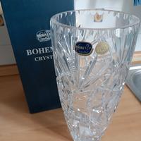 Grande vaso da fiori in cristallo di Boemia