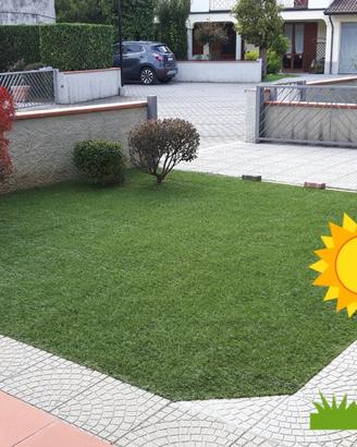 Erba sintetica 5 sfumature di verde fili h 42 mm