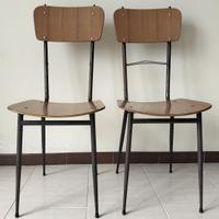 Sedie vintage anni '7' in legno, coppia