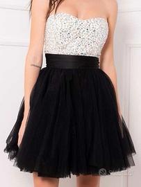 abito nero tulle e swarovski 