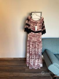 Abito donna lungo stampa animalier rosa