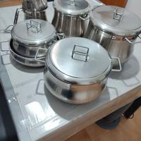 PENTOLE ACCIAIO INOX set  12 PEZZI 🍲