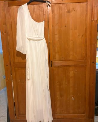 Abito lungo chiffon bianco