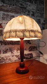 Lampada da Tavolo Vintage in Legno