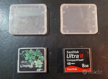 2 Schede CompactFlash CF 16 + 8 GB